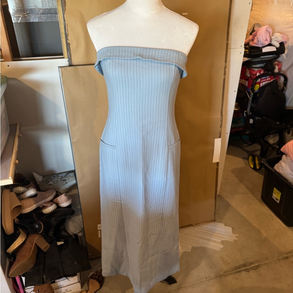 Abercrombie & Fitch Light Blue Strapless Dress